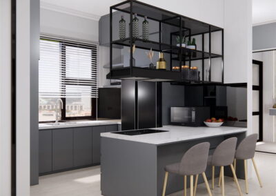 Desain Interior Konsep Industrial Minimalis di Bekasi, Bpk F