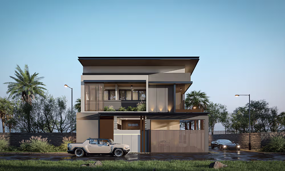 L1 5 Desain Rumah Kontemporer Tropis Tangerang