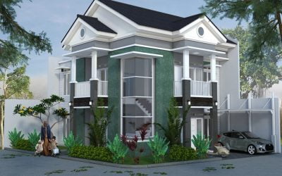 Desain Rumah Hook / Hoek Pak Febry di Pondok Ungu
